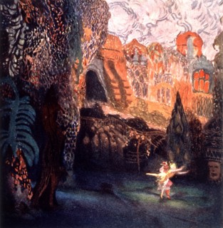 Golovin, Theater set for the 'Fire Bird' by Stravinsky