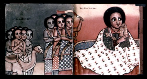 Anonymous, King Yekuno Amlah receiving Muslim ambassadors and slaves