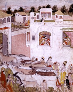 Indian miniature, 'The hour of cowdust'