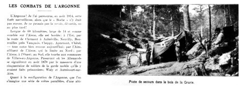 Les combats de l'Argonne : Poste de secours dans le bois de la Grurie