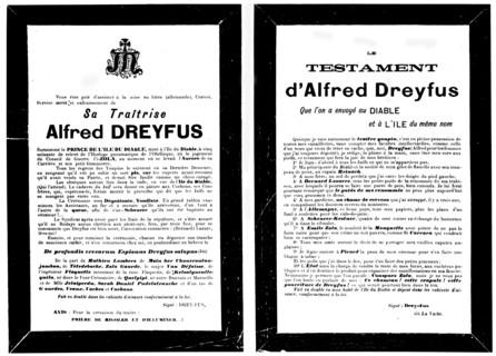 Affiche anti-dreyfusarde : le faux testament d'Alfred Dreyfus