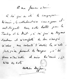 Journal de Mathieu Dreyfus. Dédicace à sa femme