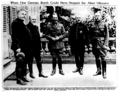 Joffre, Poincaré, Georges V, Foch et Haig