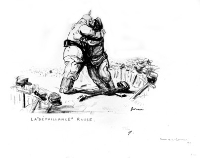 Caricature by Jean-Louis Forain (1852-1931). "The Russian Failure"