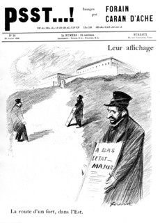 Caricature antisémite de Caran d'Ache dans "Psst...!". (au moment de l'Affaire Dreyfus)