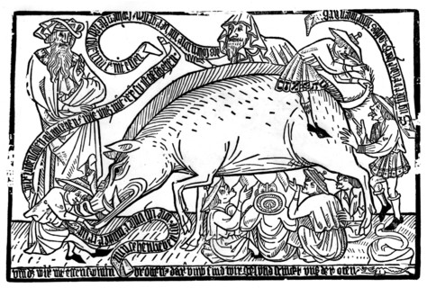 German school. Satiric piece against the Jewish people