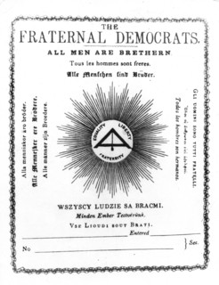Membership form for the Association 'The fraternal democrats', founded under the influence of MArx and Engels