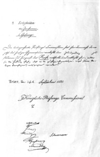 Certificat de fin d'étude de Karl Marx
