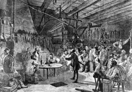 Réunion électorale dans un atelier à Paris