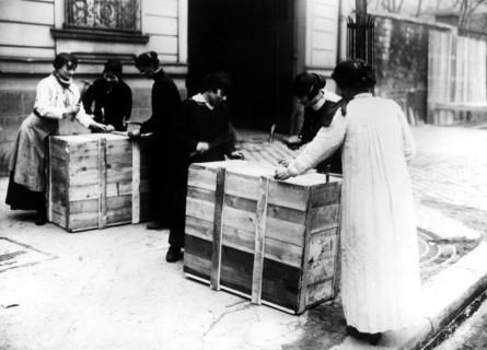 Women working during the war. Here, women packaging