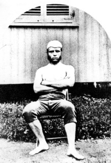 Theodore Roosevelt (1858-1919) in sportswear at the University of Harvard