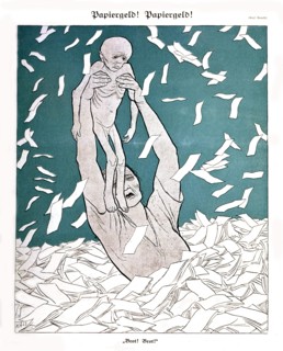 Caricature by Karl Arnold, about the monetary crisis (1923)