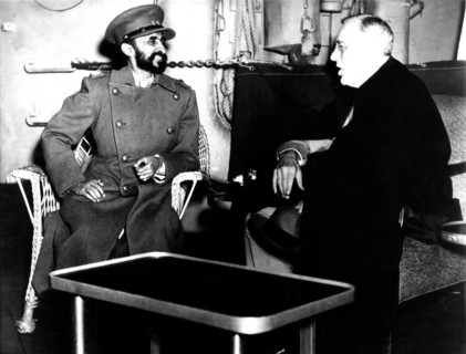 Rencontre de Roosevelt et de Hailé Selassié après la conférence de Yalta (1945)