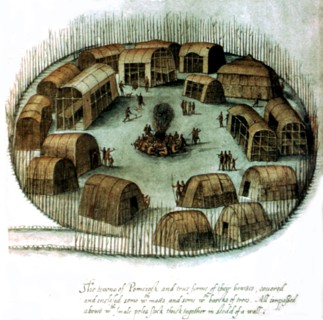 John White, Indian dance in the algonquin village of Pomeiock