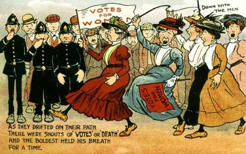 Caricature of English suffragettes