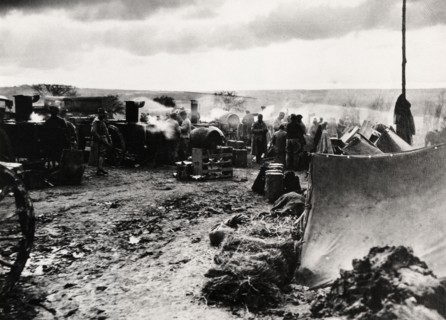 Rolling kitchens in a troops' camp, 1917