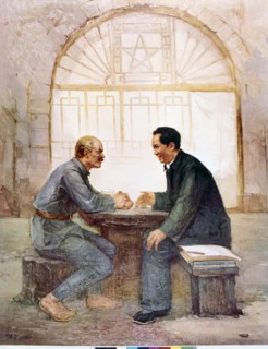 Mao Zedong with Canadian doctor Norman Bethune, in Yennan (during the Long March)