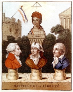 Allégorie. Les martyrs de la liberté : Le Peletier, Marat, Chalier