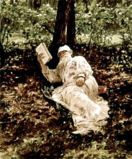 Repin, Tolstoy resting in the forest