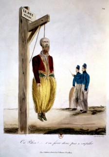 Conquest of Algeria. Caricature about the Dey of Algiers. Lithograph by Fonrouge
