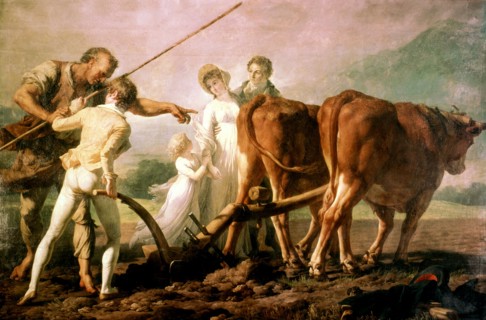 La leçon de labourage, Illustration de "Emile" de Jean-Jacques Rousseau