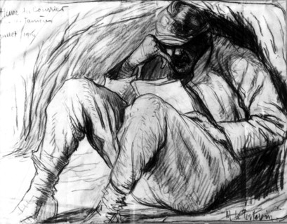 Drawing by Le Poitevin, Time to read the mail