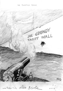 Pendant la grande crise, le gouvernement Roosevelt luttant contre les privilèges. Dessin de Kirby
