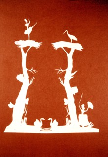 Hans Christian Andersen, papercut: dancer & stork