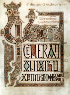 Enluminure irlandaise. Page de titre du Livre de Kells