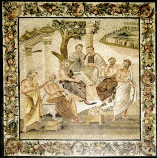 Roman mosaic, Plato and his disciples