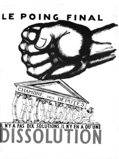 Drawing by Paul Iribe, 'The final punch, dissolution'