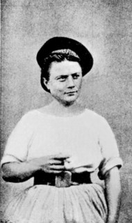 Portrait of Christine d'Argent, woman gunner at the Porte Maillot barricade, 1871