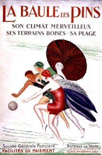 Advertisement poster by Cappielo for the seaside resort la Baule-des Pins.