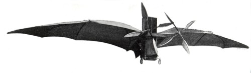Ader's plane in flight position