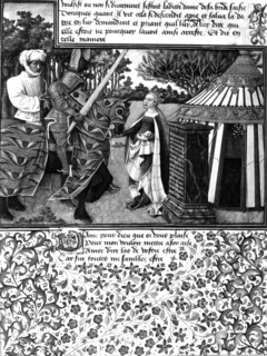 Miniature in "Livre du coeur du roi René d'Anjou". / Coeur et Désir chez Espérance