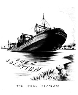 Caricature à propos de la nationalisation du canal de Suez par le colonel Nasser