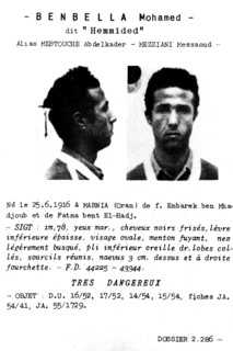 Police research card about Ben Bella