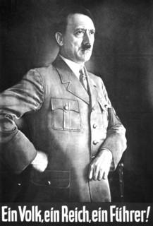 Propaganda poster. "One people, one land, one Führer !"