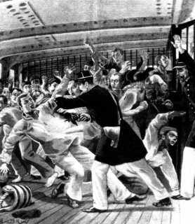Relegated anarchists. Uprising aboard the ship which transports them