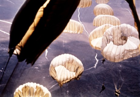 Troops parachuted in South East Asia