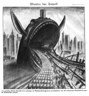Caricature de E. Schilling sur l'entrée en guerre des Etats-Unis, 1917