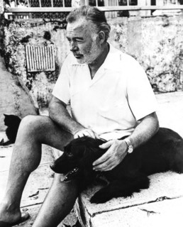 Ernest Hemingway and his dog