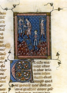Miniature in "Roman de Godefroi de Bouillon" (1ère croisade, 11ème siècle)