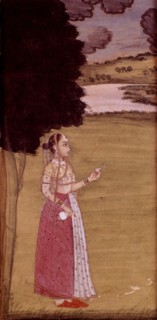 Indian miniature. Lucknow school. Woman with a bottle
