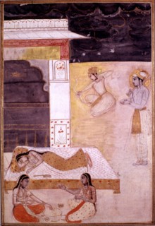 Indian miniature. Lucknow school. Vidhasa Ragini