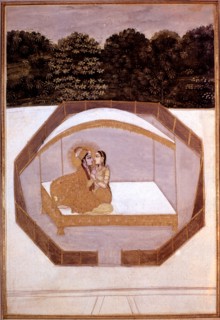 Miniature indienne. Ecole de Lucknow. Malkhausa Raza
