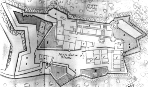 Blueprint of the castle of Exilles, where the Man in the Iron Mask was imprisoned