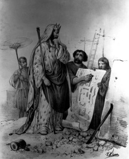 Herod looking at the map of the temple, 73 BC