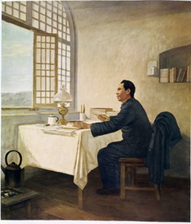 Mao Tse Tung writing in Yennan, c.1930