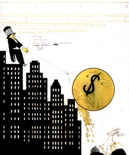 Caricature allemande contre la monnaie américaine